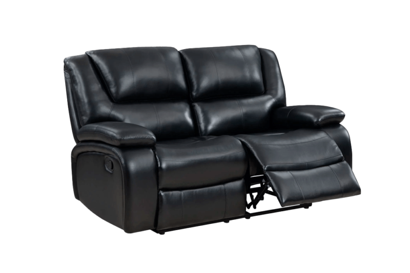 Camila Upholstered Motion Reclining Loveseat Black