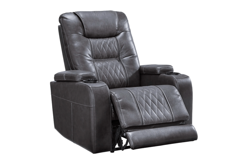 Composer Gray Faux Leather Power Recliner