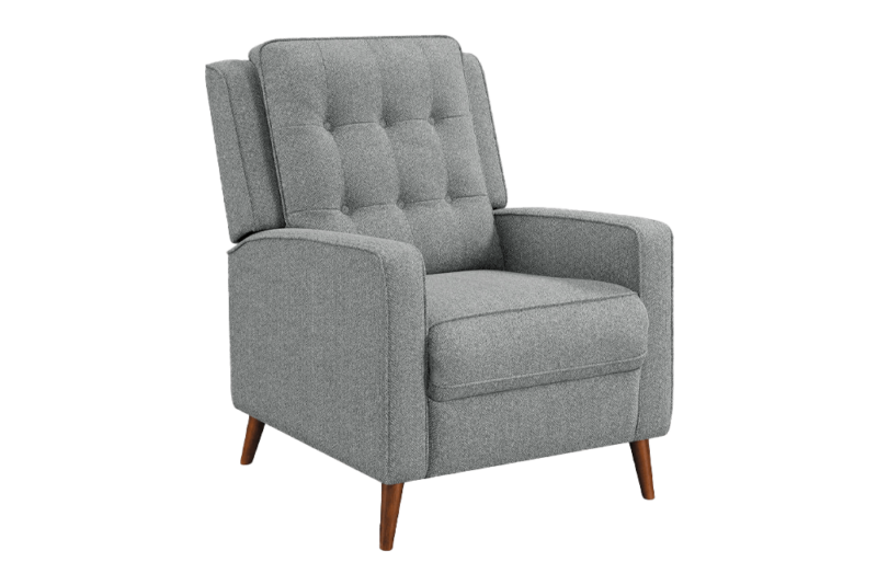 Davidson Upholstered Tufted Push Back Recliner Grey