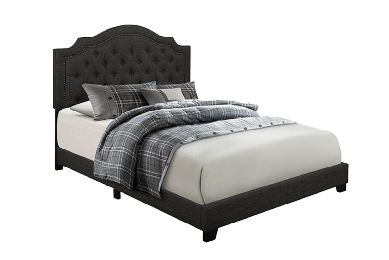 FULL BED W/DARK GREY FABRIC