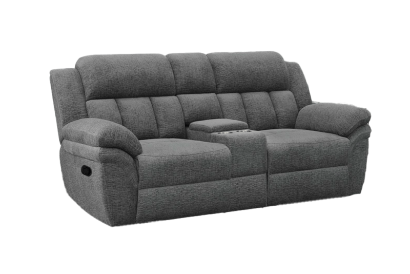 Grey Upholstered Motion Loveseat