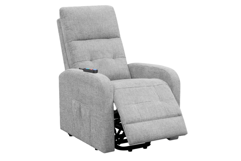 Howie Tufted Upholstered Power Lift Recliner Grey