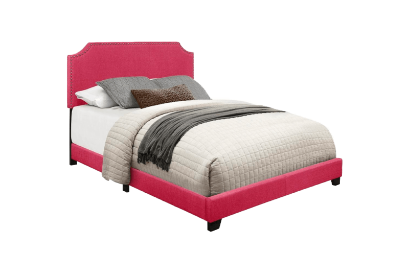 KING BED W/PINK FABRIC,3A