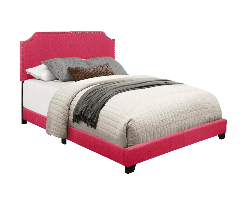 KING BED W/PINK FABRIC,3A