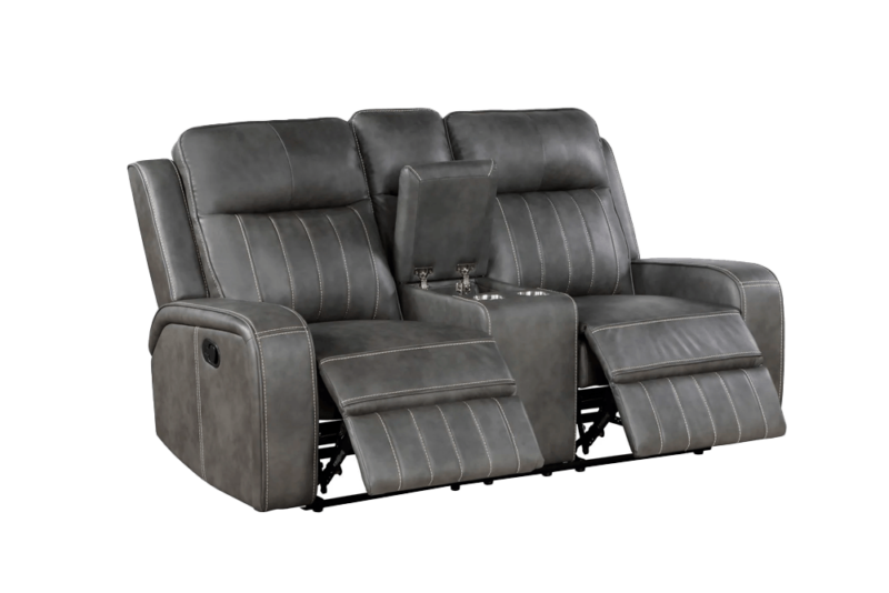 Raelynn Upholstered Motion Reclining Loveseat Grey